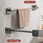 porte serviettes mural adhésif gris lisse moderne 30 40 50 60cm aluminium