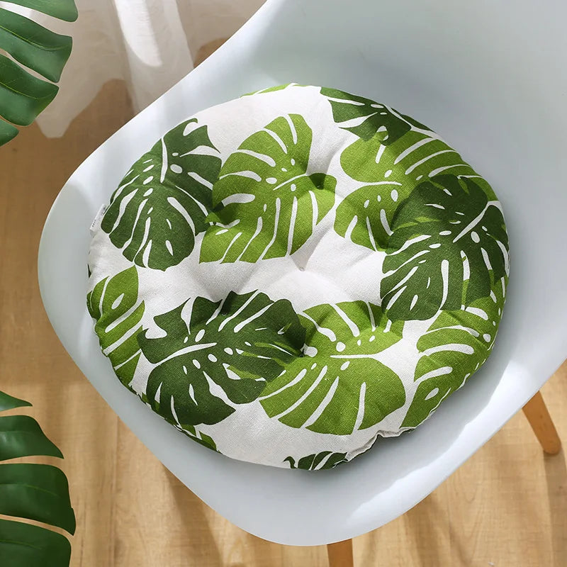 coussin chaise rond confortable mousse polyestère motif géométrique repas siège maison