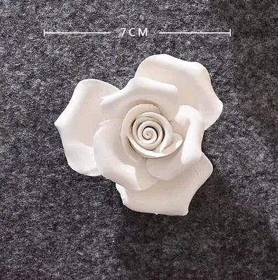 fleurs artificielles bleu clair blanches décoration murale 3d petals centre