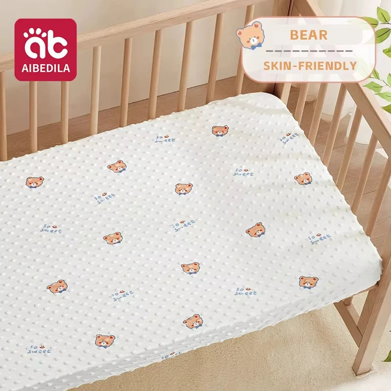 drap housse bébé léopard tigre motif animalier coton polyester doux blanc orange bleu clair