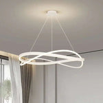 suspension lumineuse moderne minimaliste noir blanc anneau lune opale salle étude chambre