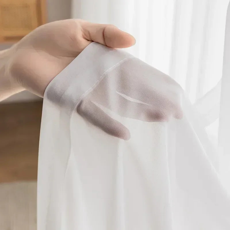 rideau rose pâle brodé fleur classique opacité bordure dentelée européen chambre salon polyester