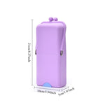 boîte maquillage réutilisable violet bleu clair rose gris moderne cordon lingette