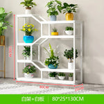 étagère modulaire métal bois industriel plantes d'intérieur pots fleurs blanc