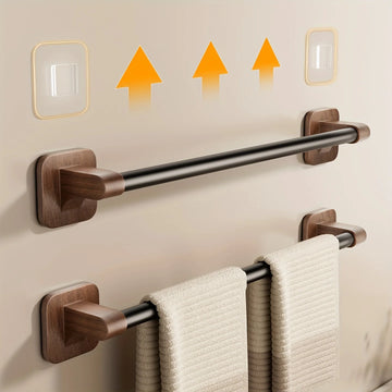 porte serviettes mural adhésif moderne texture bois noir marron minimaliste salle bain support rangement