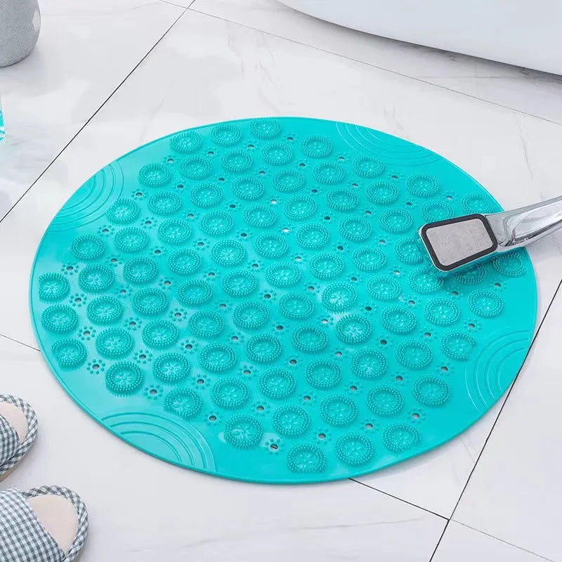 tapis bain antidérapant rond rose bleu clair beige gris embouts ventouses moderne minimaliste
