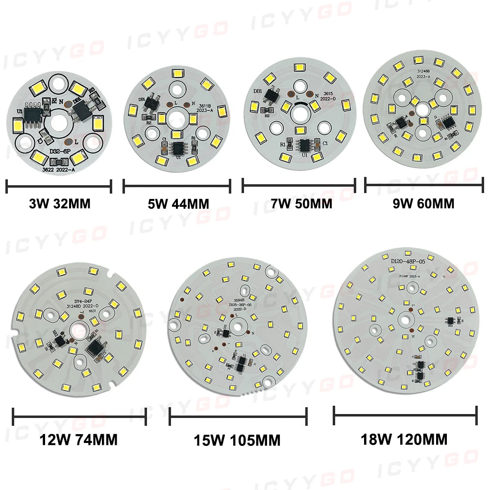 plaque led circulaire 12w 15w 18w diodes blanches moderne ac 220v 240v