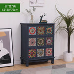 commode vintage rustique tiroirs floraux bois foncé organisateur chambre coucher bois massif