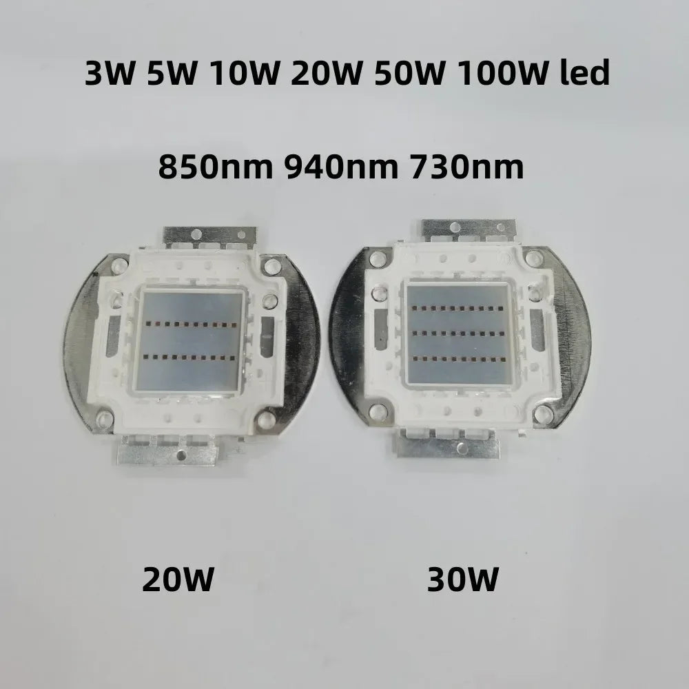 puce led infrarouge haute puissance vision nocturne 850nm 940nm 730nm caméra surveillance