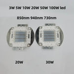 puce led infrarouge haute puissance vision nocturne 850nm 940nm 730nm caméra surveillance