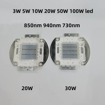 puce led infrarouge haute puissance vision nocturne 850nm 940nm 730nm caméra surveillance