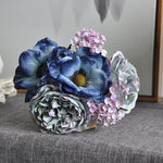 décoration intérieure bouquet fleurs artificielles mariage anniversaire romantique blanc rose violet vert bleu