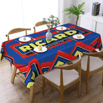 nappe table bleu marine logo ricard moderne imperméable résistance taches 66x183cm