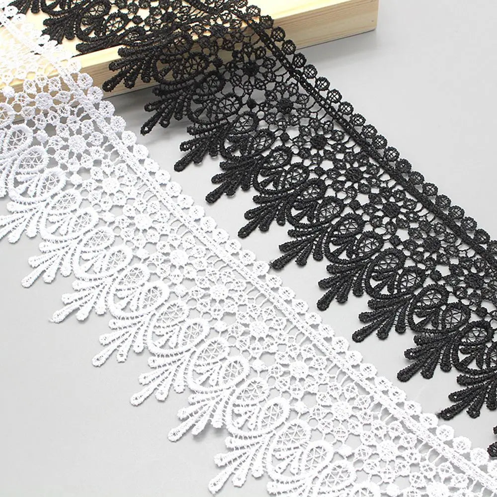 ruban dentelle noir floral 9cm largeur couture élégante ajouré classique