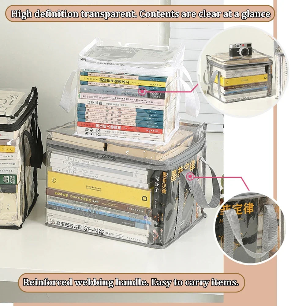 sacs rangement transparent pliables multi usages très transparent moderne pratique double fermeture glissière poignées
