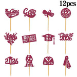 décorations cupcakes glitter or rose bleu rouge graduation 2026 ruban diplôme chapeau