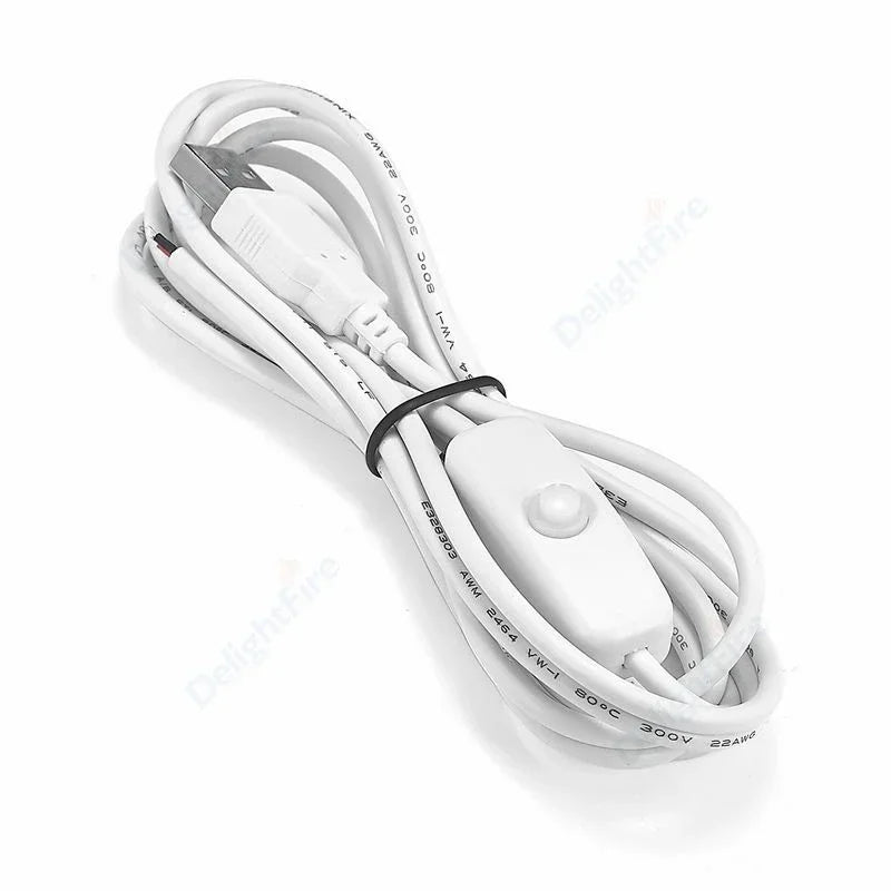 câble usb extension 24v 1m 1m5 2m blanc interrupteur led strip moderne bricolage