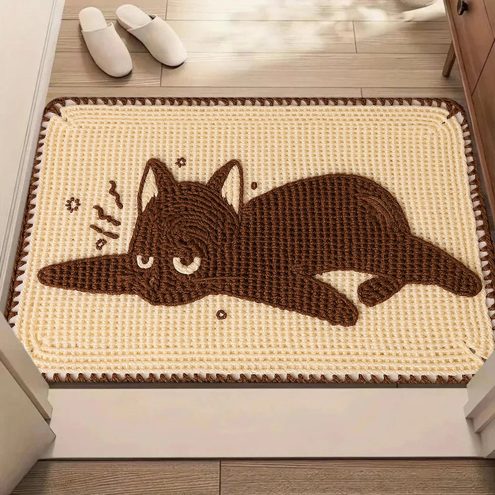 tapis moderne chat dessin animé polyester antibactérie antidérapant résistant décoloration 30x50cm 40x60cm 50x80cm salon