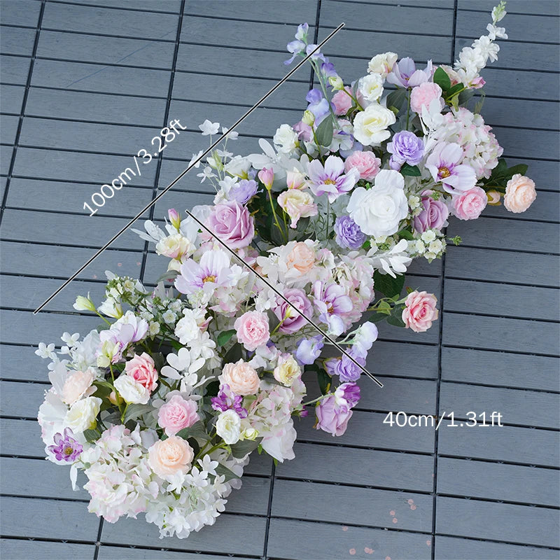 arche décoration mariage fleurs artificielles cœur violet anniversaire extérieur classique événement table decoration