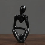 décoration intérieure moderne abstraite résine thinker statues noir doré argenté vases boisclair artworks