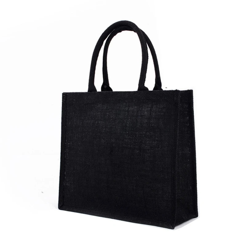 sac main jute noir utilitaire réutilisable pliable mariage festif organisateur cadeaux
