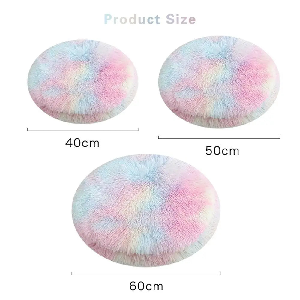 coussin rond velours multicolore moderne confortable 40cm 50cm 60cm chat lit animal compagnie