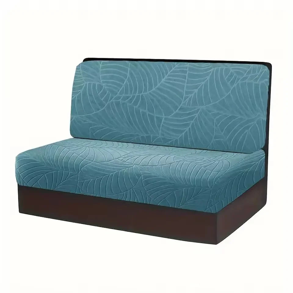 coussins canapé coton jacquard feuilles stylisées moderne gris clair marron foncé beige clair printemps
