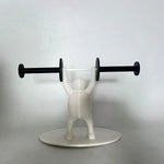 support papier toilette humoristique plastique gris blanc adhésif salle bain chambre toilette