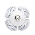 lampe ventilateur blanc moderne grille télécommande éclairage vitesse réglable sans filflux lumineux vitesseModes