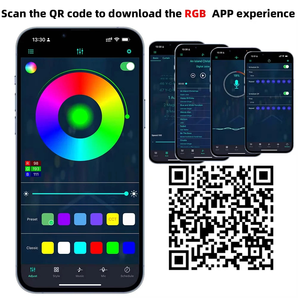 projecteurs led extérieurs modernes noirs 16 millions couleurs télécommande ip65 étanches 12 ensembles tringles