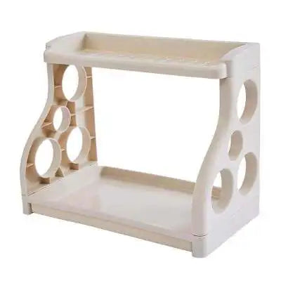 étagère cuisine blanc moderne adhésif perforations rondes couteaux condiments rangement multifonctionnel