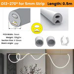 manchon silicone flexible diffuseur ruban led smd cob blanc moderne étanche éclairage intérieur