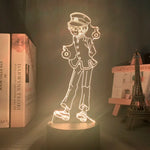 lampe table led transparente moderne illustration 3d personnages embrassant détails valises accessoire base solide