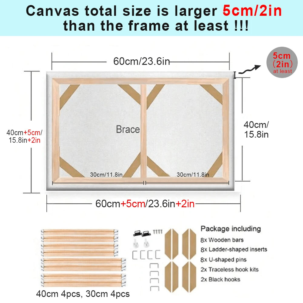 cadre toile bois classique moderne tension 20x25 25x25 30x30 40x60 50x50 cm