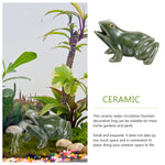 fontaine eau statue grenouille verte céramique lisse brillante jardin extérieurintérieur