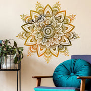 décoration murale mandala or bohème autocollant floral géométrique chambre salon