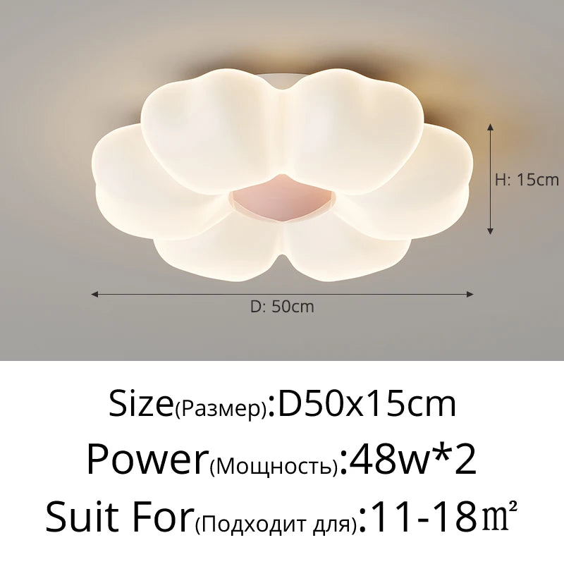 plafonnier led moderne blanc forme pétale chambre opacité fixations invisible