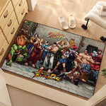 tapis multicolore street fighter personnages duel antidérapant feutre daim salon chambre