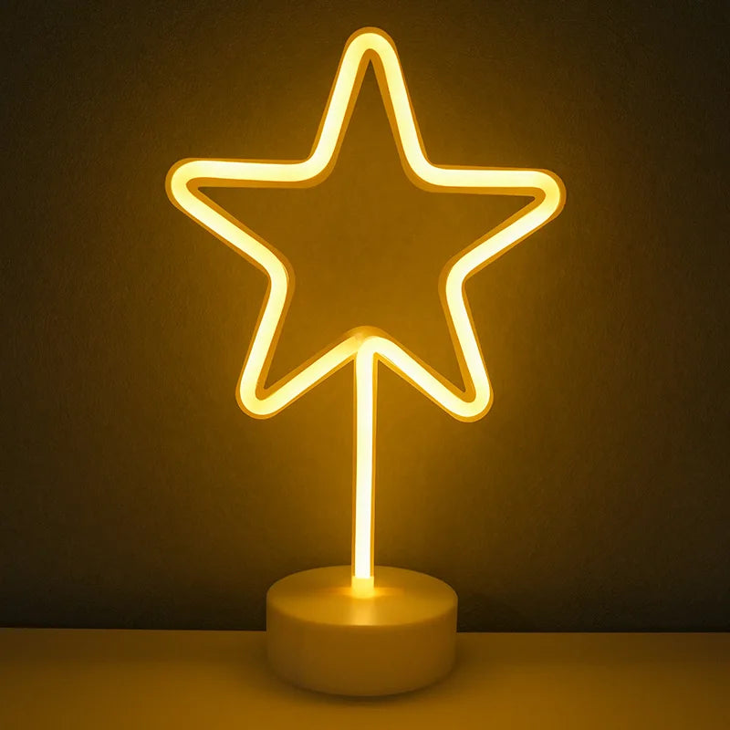 lampe néon vert rose jaune cactus flamant ananas moderne décoratif intérieur usb batterie