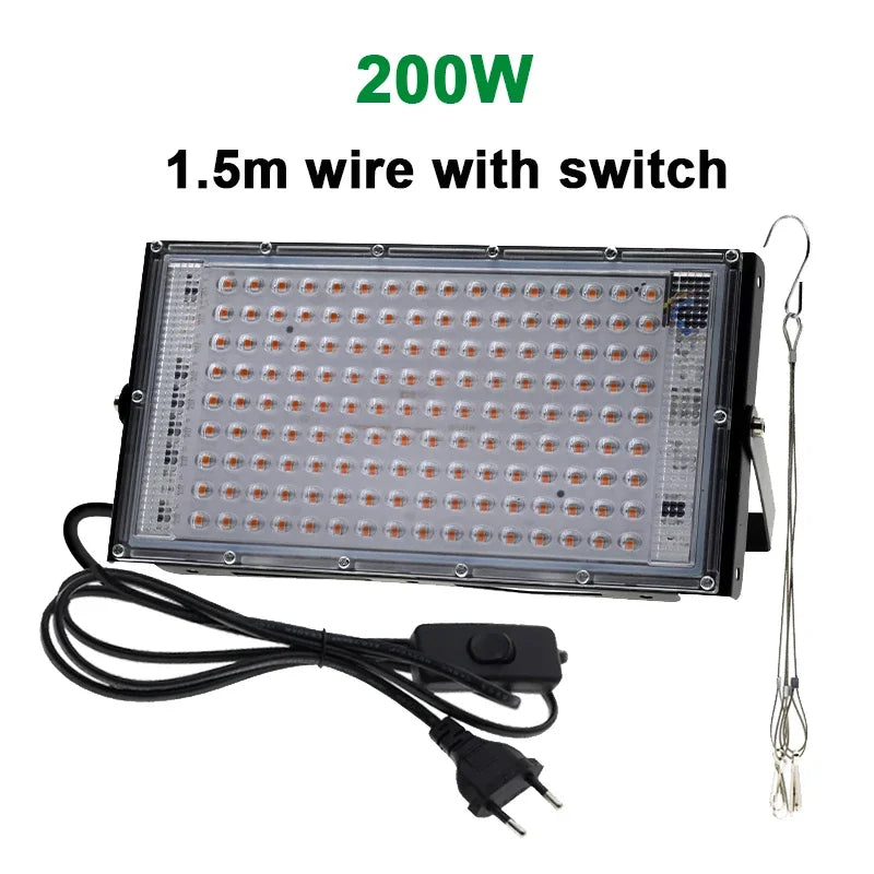 lampe led culture vegetale noire 100w 200w 300w 50w ip65 waterproof moderne tringle