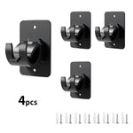supports adhésifs rideaux vis fixations murales noirs modernes tiges incluses facile