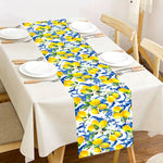 nappe citron motif floral jaune bleu blanc décoration été mariage anniversaire fête italienne table