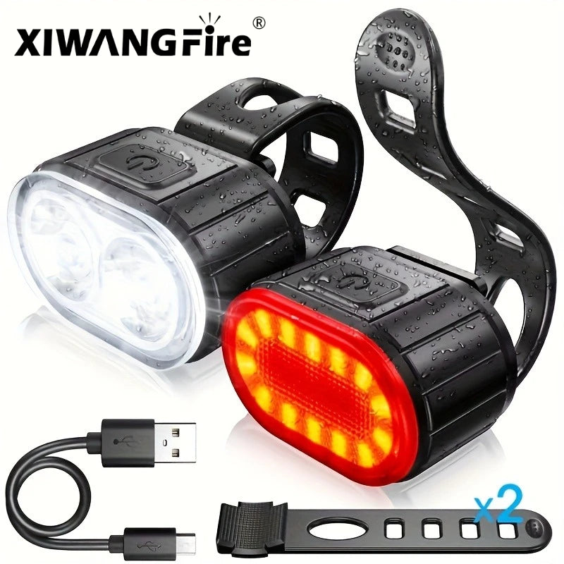 lampe vélo rechargeable usb clip noir rouge moderne étanche sécurité extérieur