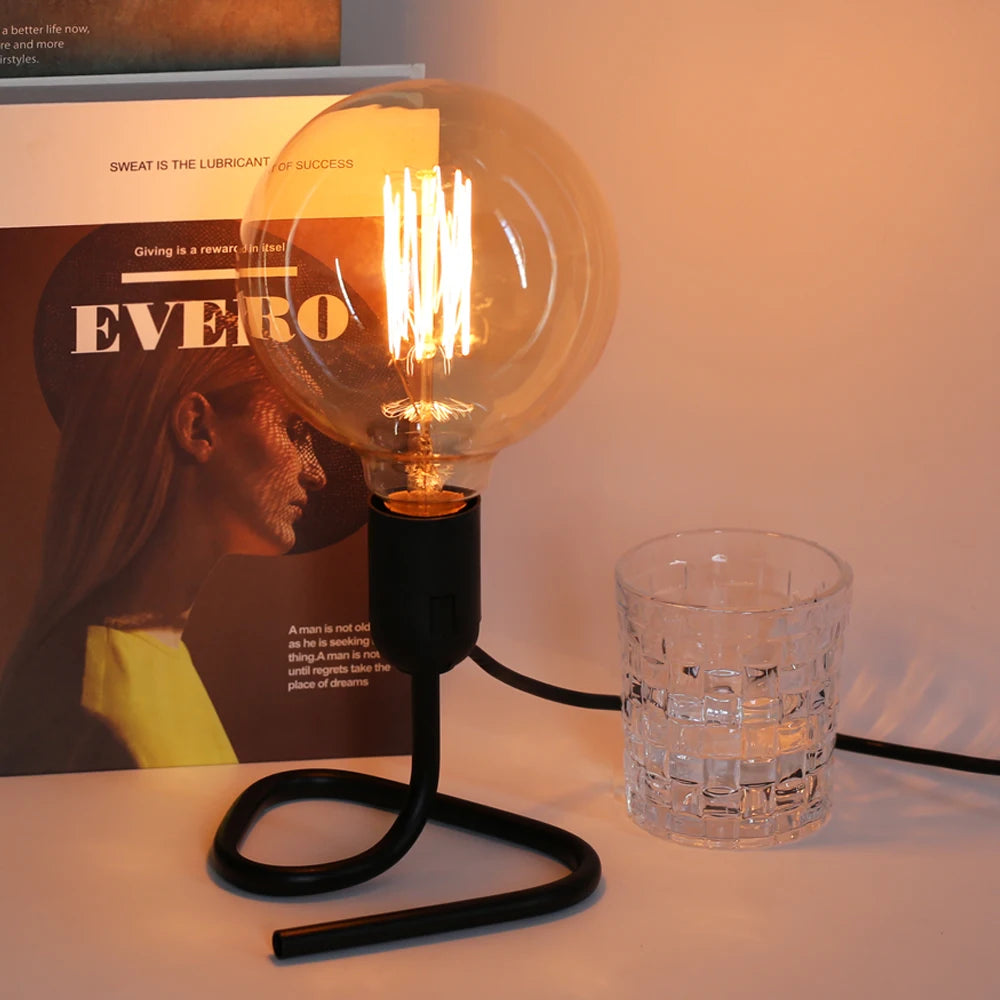 lampe table moderne interrupteur prise ue noir sans ampoule vintage