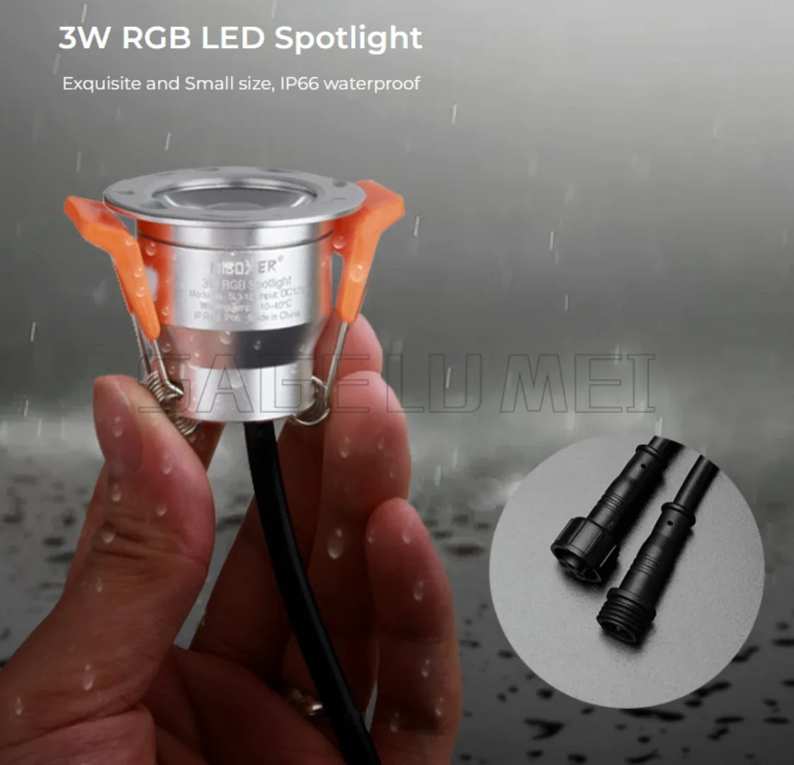 projecteur led spot argent orange moderne câble noir connecteur rouleau réglable télécommande