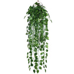 plantes artificielles suspendues feuilles ovales vigne moderne anneaux métalliques extérieur intérieur decoration