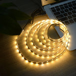 ruban led blanc blanc chaud 60 led adhésif moderne cable usb alimentation 5v