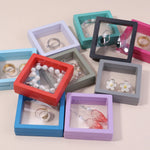 boîte rangement bijoux transparente carrée portable boucles d'oreilles colliers bagues