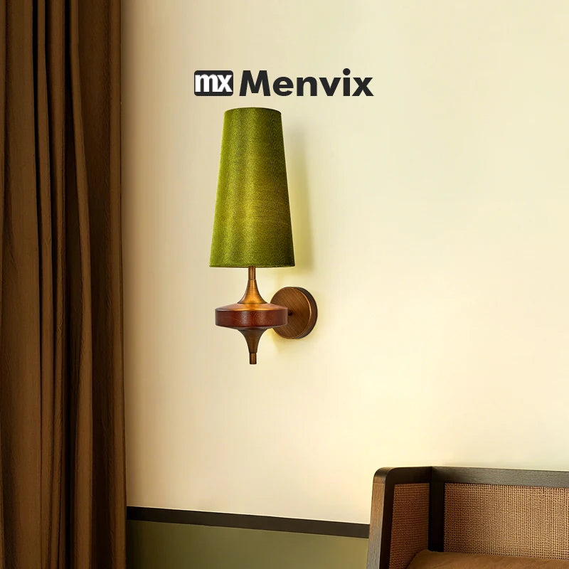 lampe murale conique moderne bois blanc éclairage ambiant chambre salon