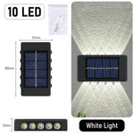 lampe murale solaire 10 led moderne panneau solaire extérieur jardin noir bleu minimaliste